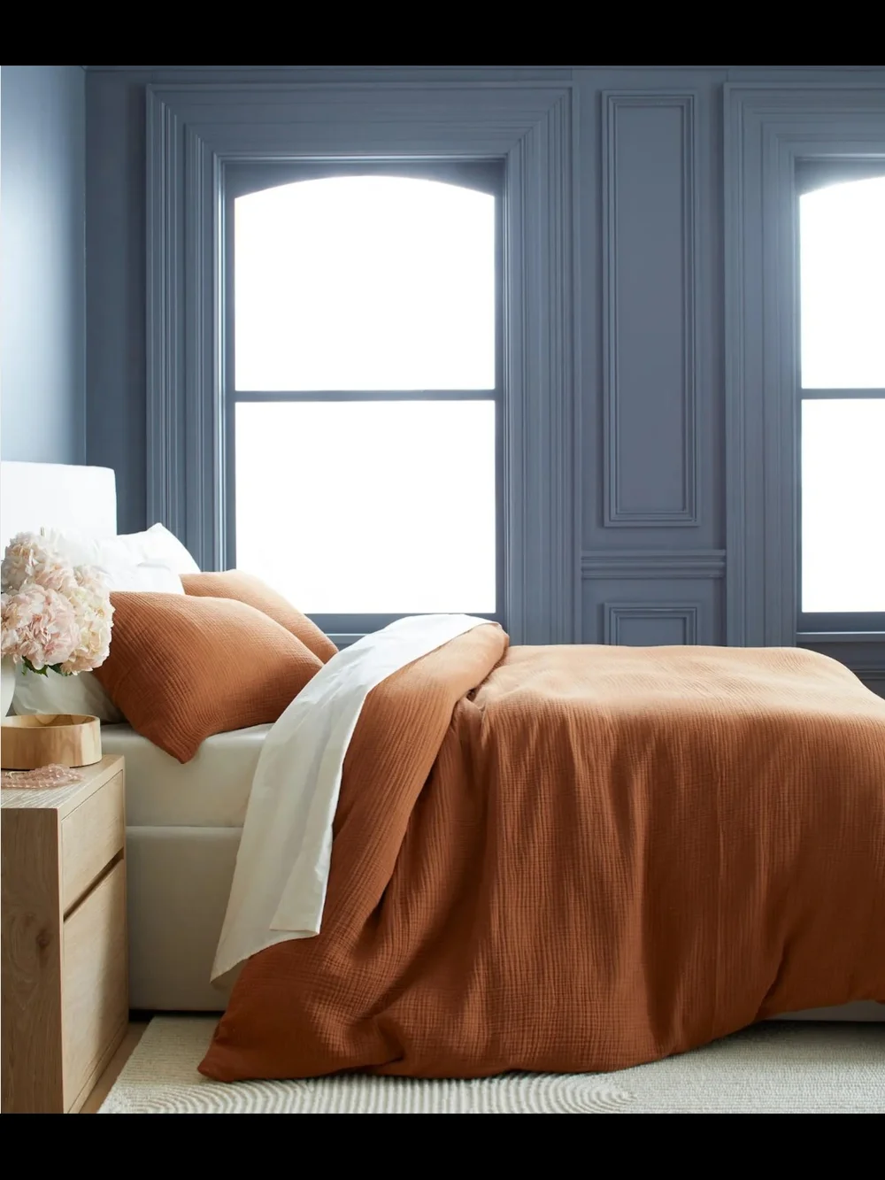 Quince Cotton Gauze Comforter Set in Terracotta King/Cal King